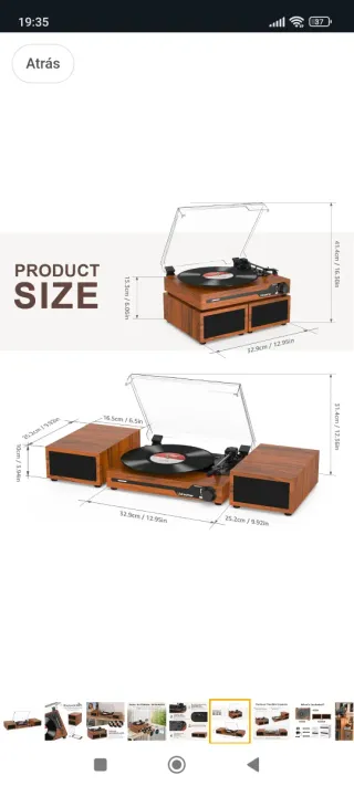 Tocadiscos Undreamer con 2 altavoces