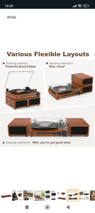 Tocadiscos Undreamer con 2 altavoces