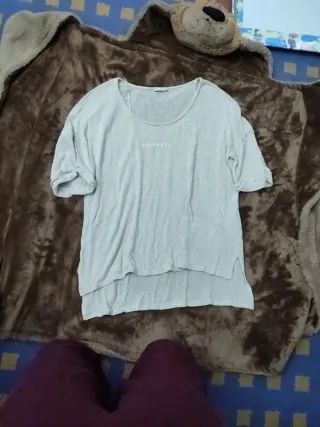 Camiseta Zara punto crema Talla S