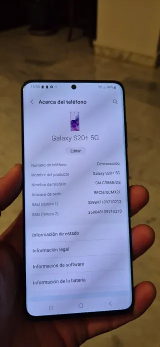 Samsung Galaxy S20+ 5G, 3 custodie, scatola e caricatore