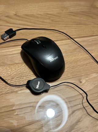 Ratón Trust USB con cable retráctil