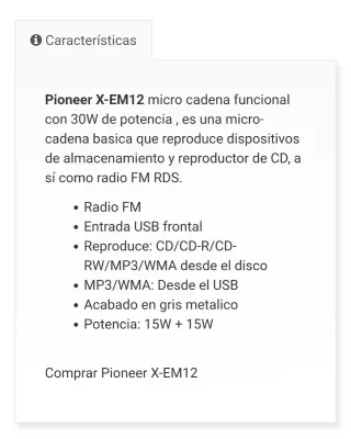 Minicadena Pioneer X-EM12