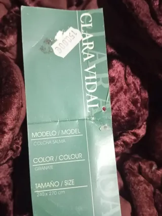 Colcha Edredón Terciopelo Clara Vidal Roja