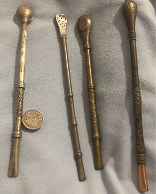 4 Bombillas Antiguas para Mate