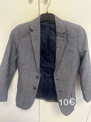 Americana infantil azul y gris