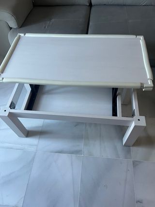 Mesa auxiliar elevable 50x100 cm blanca