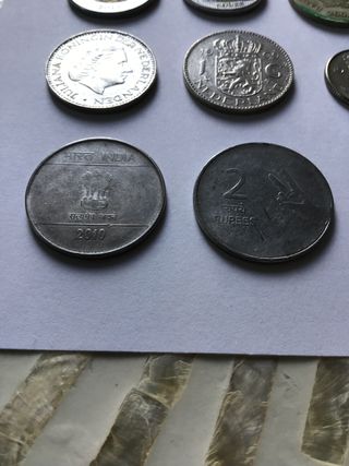 Lote 50 monedas antiguas y extranjeras