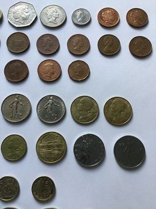 Lote 50 monedas antiguas y extranjeras