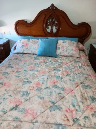 Cama completa madera y tela