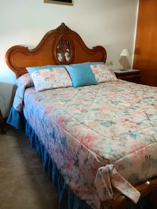 Cama completa madera y tela