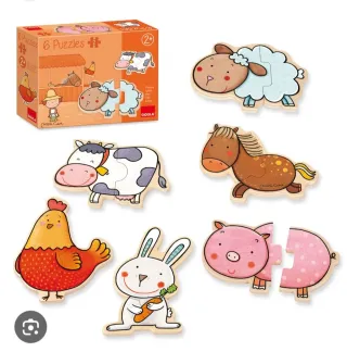 Puzzles Madera Granja 6 Piezas +2 Años
