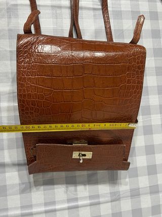 Zaino vintage in cuoio effetto coccodrillo