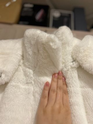 Abrigo pelo blanco talla M