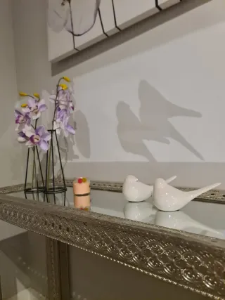 Consola Plata Metal y Cristal 120x38x80