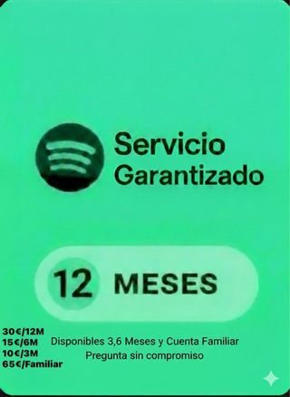 Cuenta servicio Musica Premium 12 meses