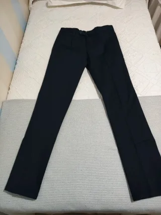 Pantalón de vestir con pinza talla 36 azul marino