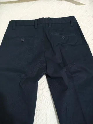 Pantalón de vestir con pinza talla 36 azul marino