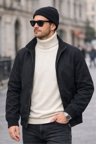 Jersey cuello alto beige - Nuevo Tall L