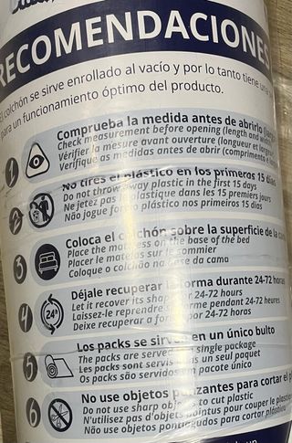 Colchón viscoelástico 80x180