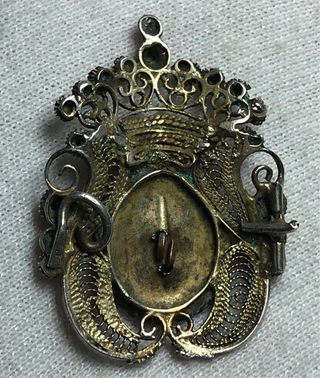 Medalla Filigrana Plata Virgen Antigua + Regalo