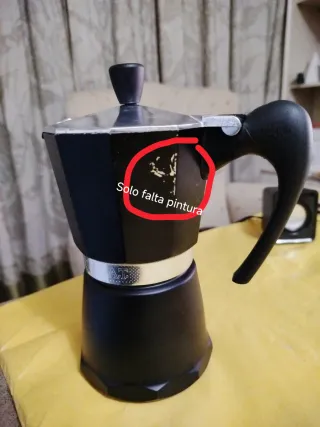 Cafetera Italiana 6 Tazas Negra y Plateada