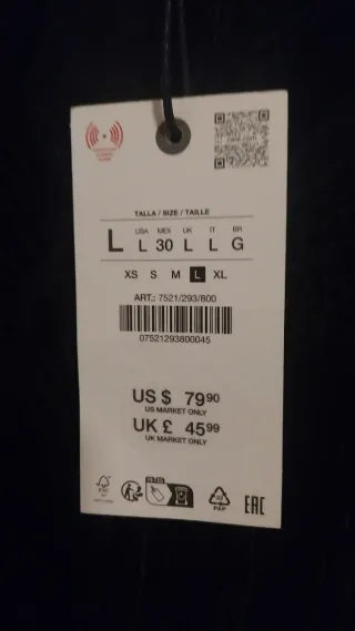 Top Terciopelo Negro Zara Talla L