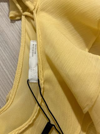 Vestido Zara volantes amarillo talla M