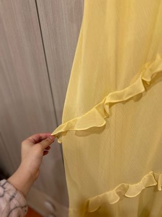 Vestido Zara volantes amarillo talla M