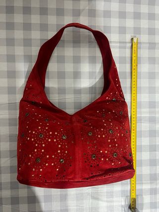 Borsa donna in camoscio rossa