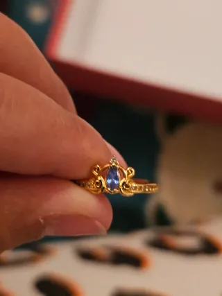 Anillo Tiara Azul Dorado