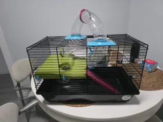 Jaula para hámster con tubos y plataforma