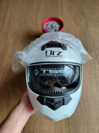 Casco Moto Modular Talla M Blanco Unisex