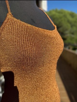 Mango LUREX DRESS WITH CROSSED BACK MANGO