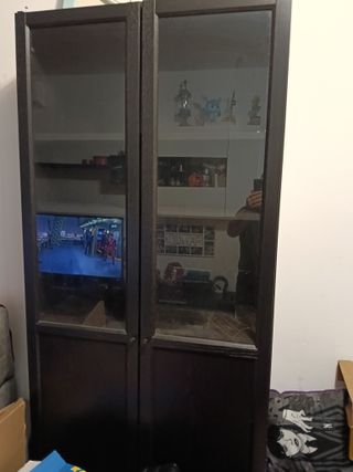 Mueble Estantería Madera y Cristal