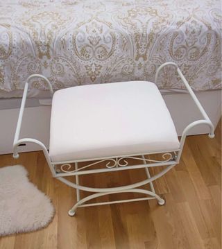 Banqueta pie de cama blanca