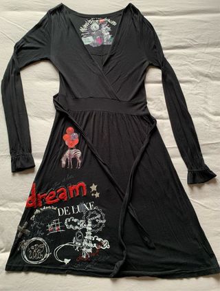 Abito Desigual nero con stampa