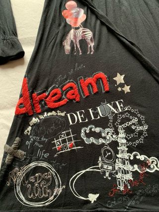 Abito Desigual nero con stampa