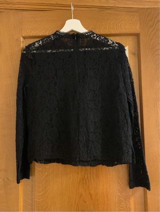 Blusa negra talla S de Zara semitransparente