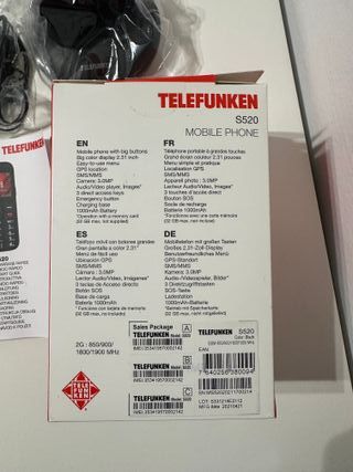 Teléfono Móvil Telefunken S520 Negro Nuevo
