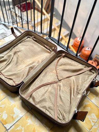 Maleta Antigua Vintage Piel Marrón