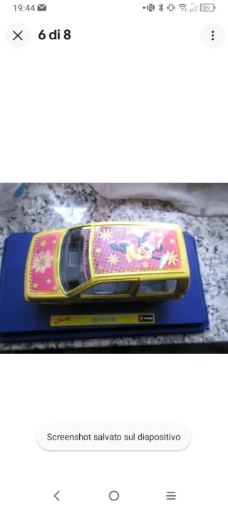 Auto Disney Minnie Burago Fiat 500 1:24