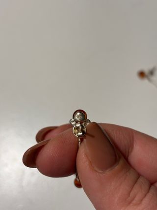 Pendientes largos ámbar y plata