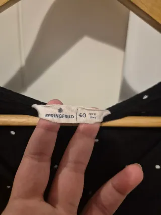 Camisa Springfield negra lunares