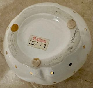 Scatola vintage ceramica St. Etienne pois