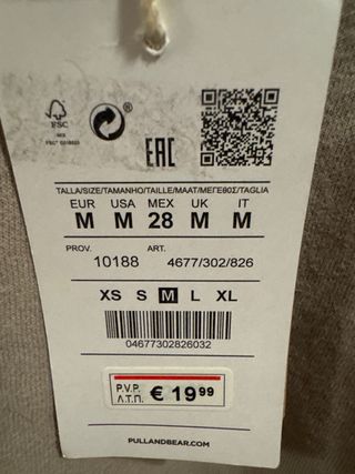 Sudadera corta Pull&Bear beige talla M