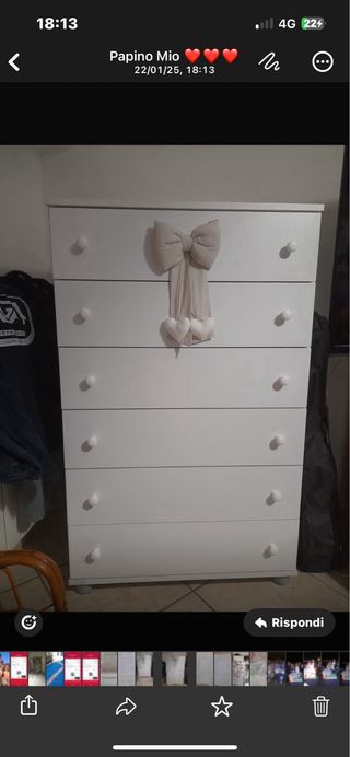 Cassettiera 7 cassetti 80x130 cm