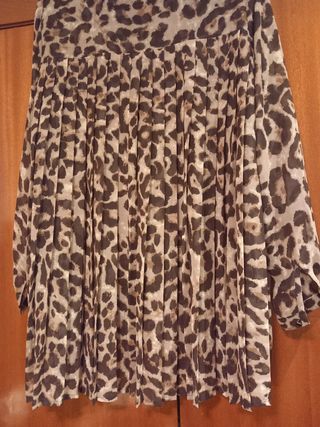 Camisa Animal Print Beige y Marrón