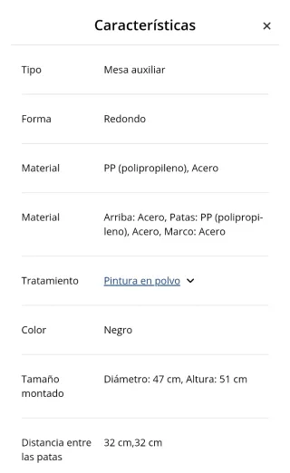 Mesita auxiliar redonda negra