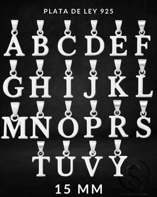Cadena + Colgante Inicial Plata Ley 925 12