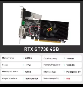 Tarjeta Gráfica GT730 4GB GDDR3